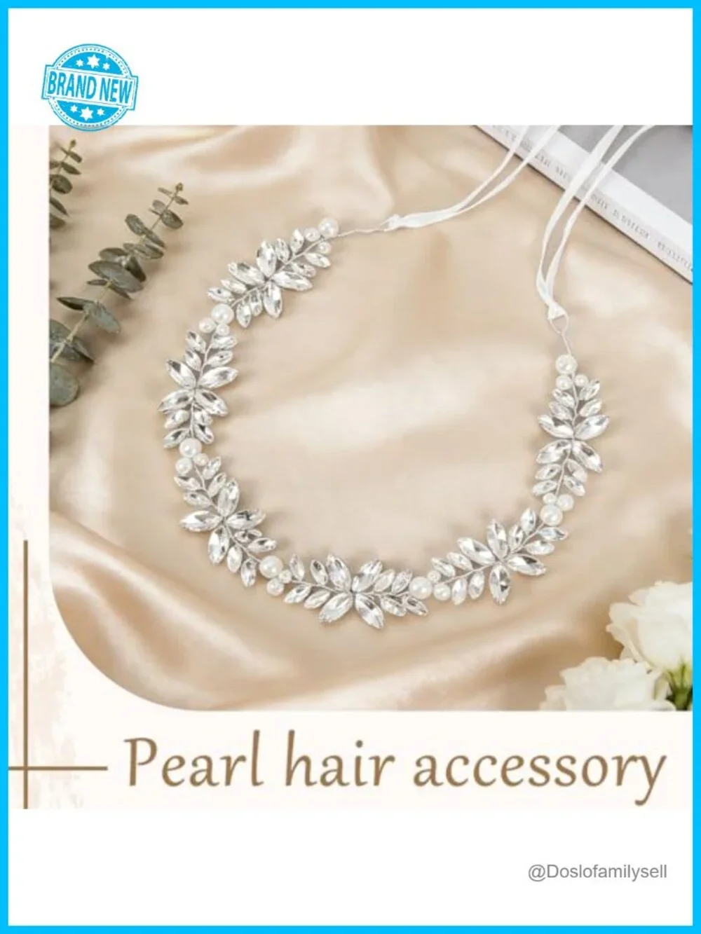 Crystal Rhinestone Pearl Hair Accessory for Weddings First Communion Birthday